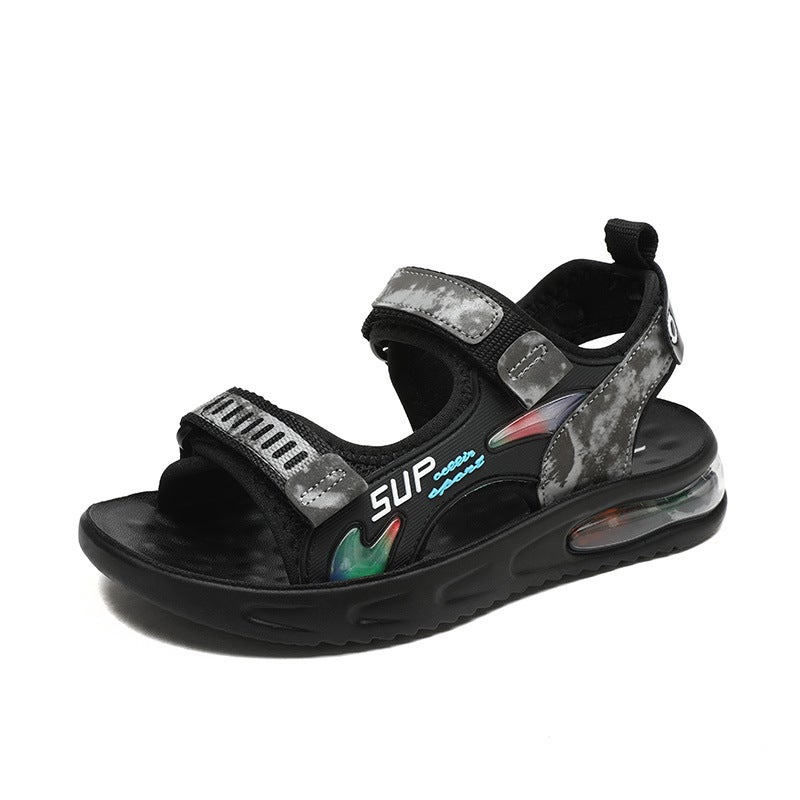 1917 Children'S Sandals Beach Shoes Velcro Open Toe Men'S Middle School Children'S Shoes For Primary School Students Kindergarten - Image 2