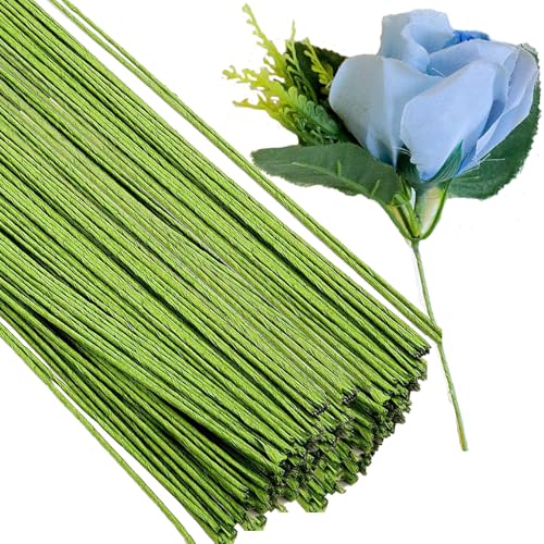 KINJOEK 200 Counts 14 Gauge Floral Wire16 Inch x 2mm Thick CoatedCraft Stem Wire for DIY Floral Arrangements and Decorations - Image 1