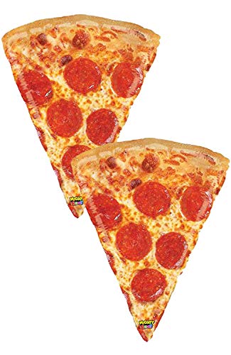 Artisan Owl Set of 2 Realistic Pepperoni Pizza Slice 29" Foil Party Balloons - Image 3