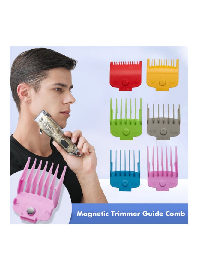 طقم أمشاط لقص الشعر مكون من 6 قطع متعدد الألوان - Image 3