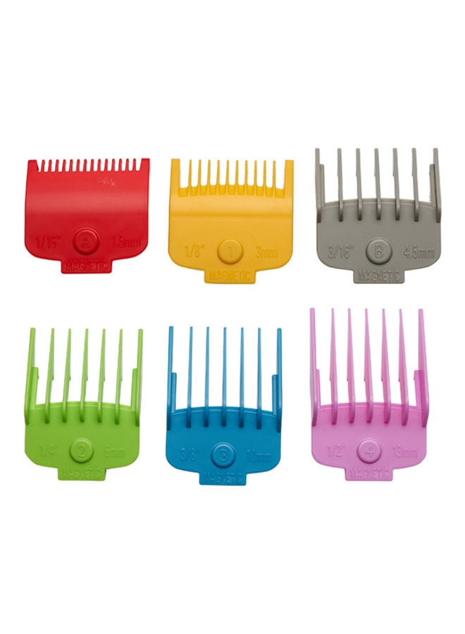 طقم أمشاط لقص الشعر مكون من 6 قطع متعدد الألوان - Image 1