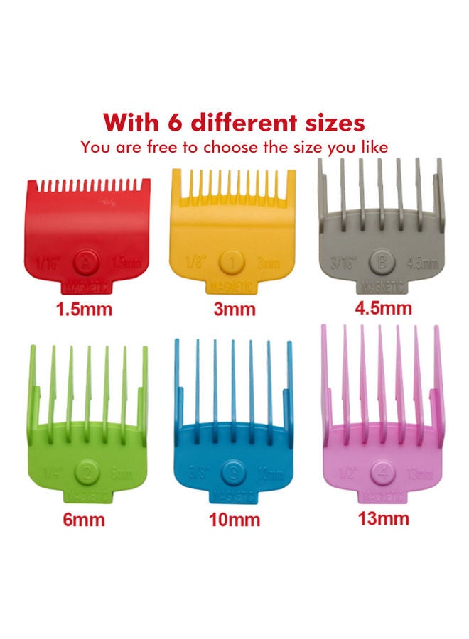 طقم أمشاط لقص الشعر مكون من 6 قطع متعدد الألوان - Image 5