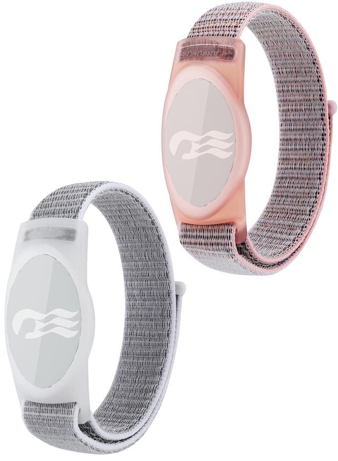 Orisell 2 Packs Princess Cruise Medallion Holder,Compatible For Princess Cruise Medallion,Breathable Hook&Loop Nylon Sport Style (Pink-Grey) - Image 1