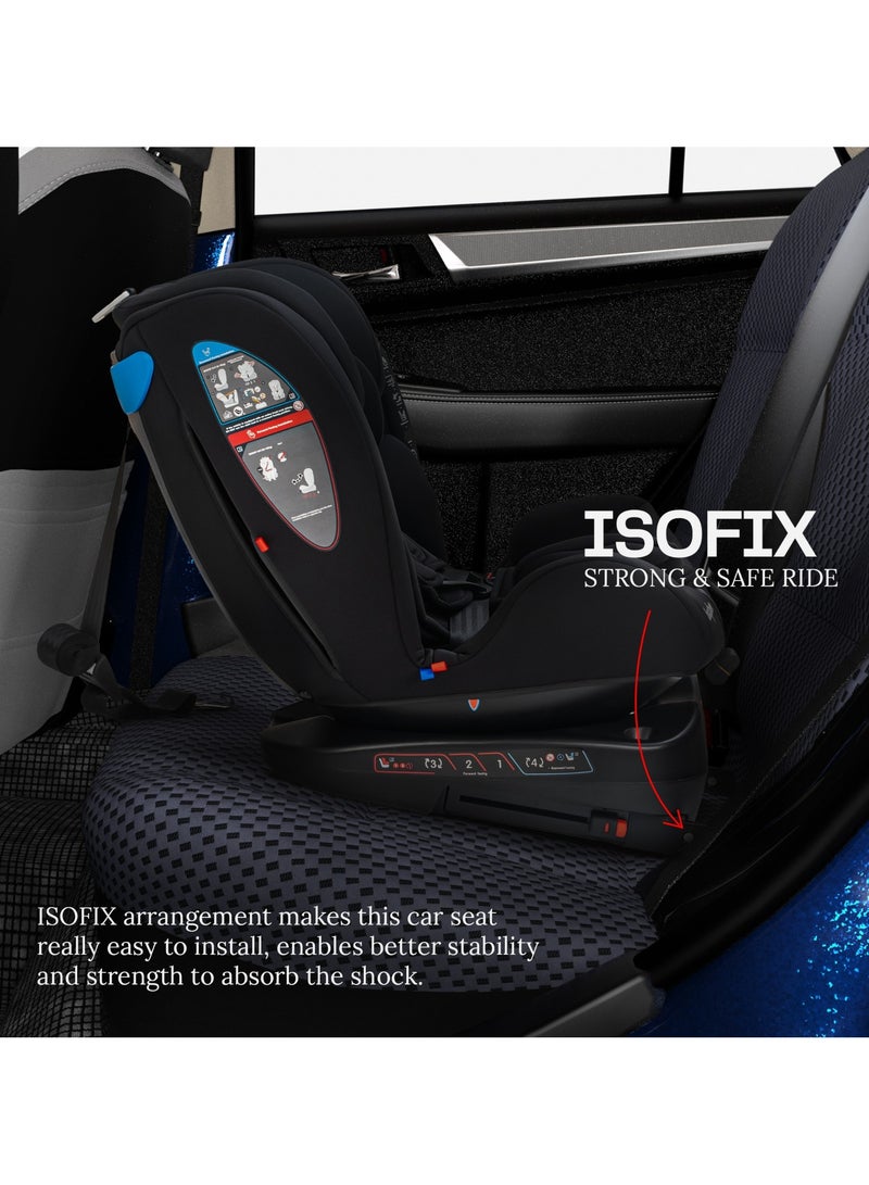 BAYBEE Convertible Car Seat for Baby 0 to 12 Years with 360Â° Rotatable, ISOFIX, 3 Position Recline, Headrest Adjustable ECE R44/04 Safety Certified Baby Car Seat for Toddlers Kids Boys Girls Pure Black - Image 5