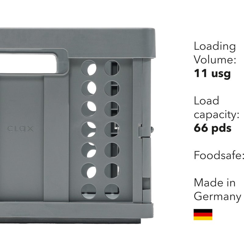 ClaxÂ® crate | folding box | basket | 48 qt (12 gal) | grey - Image 2