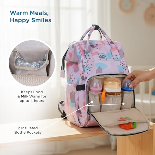 Mee Mee Cuddle Carry Diaper Bag Backpack for Moms & Dads, 20L Large Capacity with 14 Pockets, Insulated Bottle Pockets, Water-Resistant Oxford Fabric, Multi-Functional Baby Travel Tote (Pink) - Image 2