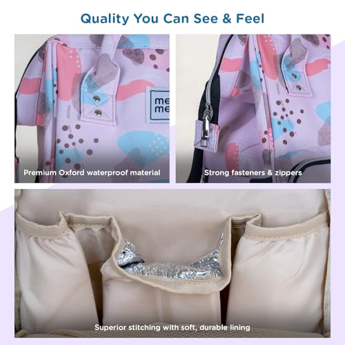 Mee Mee Cuddle Carry Diaper Bag Backpack for Moms & Dads, 20L Large Capacity with 14 Pockets, Insulated Bottle Pockets, Water-Resistant Oxford Fabric, Multi-Functional Baby Travel Tote (Pink) - Image 5