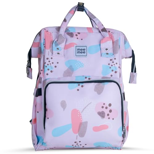 Mee Mee Cuddle Carry Diaper Bag Backpack for Moms & Dads, 20L Large Capacity with 14 Pockets, Insulated Bottle Pockets, Water-Resistant Oxford Fabric, Multi-Functional Baby Travel Tote (Pink) - Image 1