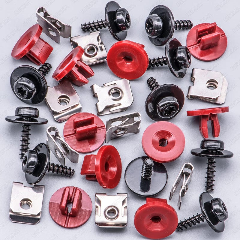 Rexka 10 Sets T30 Engine Splash Shield Guard Undertray Cover Screws Bolt Nut Clip Kit Compatible with Ford Focus Fusion Escape Explorer C-Max Transit Connect Lincoln MKC - one T30 Screwdriver - Image 2