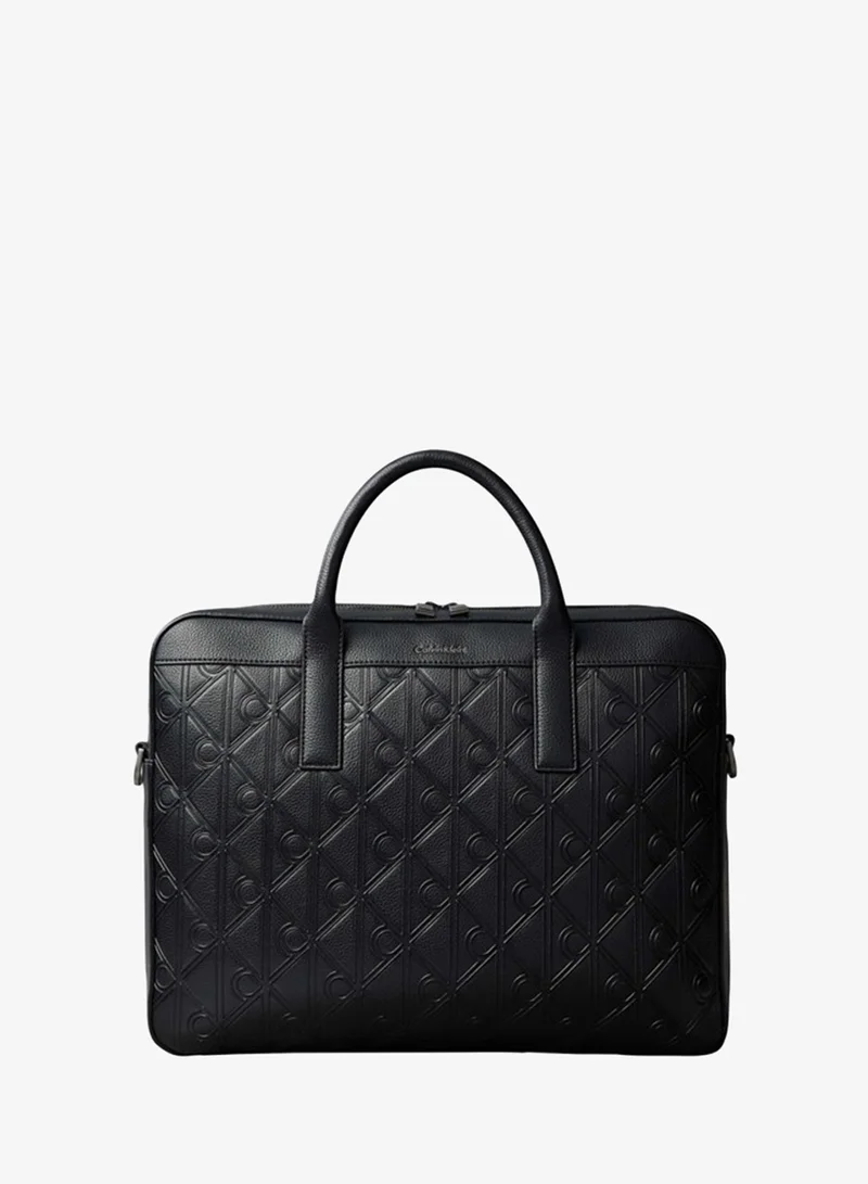 Calvin Klein Debossed Allover Emblem Logo Commuter Bag