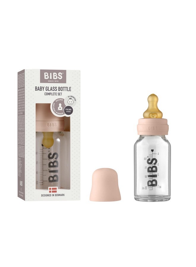 بيبس طقم زجاجات رضاعة BIBS للأطفال، سعة ١١٠ مل | مطاط طبيعي خالٍ من مادة BPA | صنع في الدنمارك | وردي باهت - Image 1