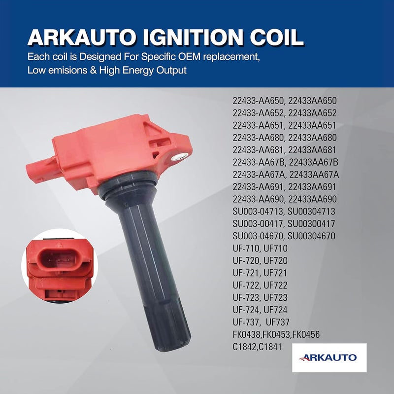ARKAUTO 4PCS High Energy Ignition Coil Set for Subaru BRZ, Forester, Impreza, Legacy, Outback, XV, 86, Scion FR-S - Image 4