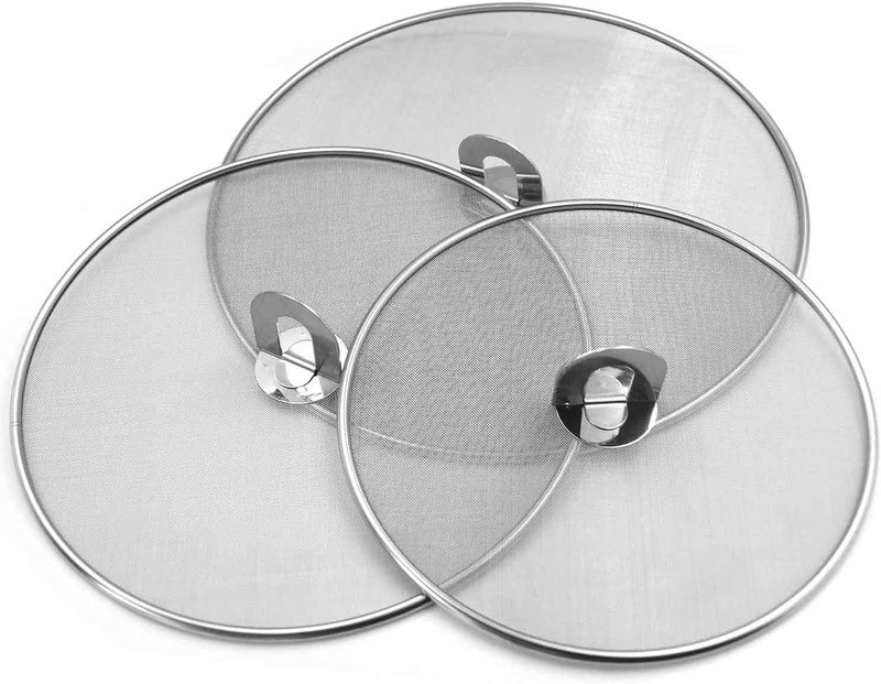 Handook Splatter Screen for Cooking - Stainless Steel Grease Splatter Guard for Frying Pan, No Cooking Oil Mess No Burns, Ultra Fine Mesh Lids Set of 3(10", 11.5", 13") - Image 1