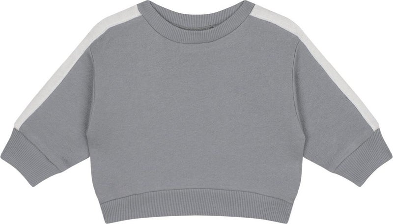 Antebies White Contrast Gray Sweatshirt and Trouser Set  - Image 2
