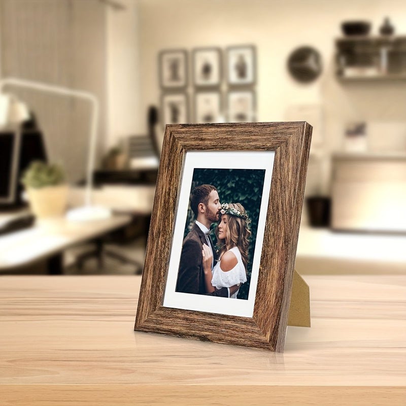 إطارات صور خشبية مقاس 11.81 × 15.75 بوصة، تصميم خشبي حبيبي رمادي فاتح، إطار كلاسيكي أسود، ديكور حائطي للوحات الفنية الكبيرة، عرض مكتبي، هدية فاخرة بدون حصيرة. - Image 2