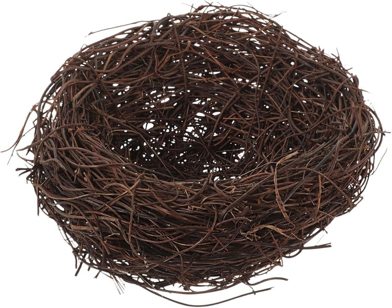 Garneck Rattan Bird Nest Handmade Garden Ornament for Decoration and Photography Prop Rustic Style Faux Nest for Easter and Parties for Birds and Home Decor - Image 1
