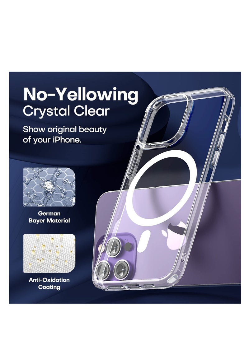 Aookay - Upgraded 1+2+2 Magnetic Case compatible with iPhone 15 Pro Max Anti Yellowing Fit for Magsafe with Screen Protector 2 Pack and Camera Protector 2 Pack, Clear Case Cover - Image 1