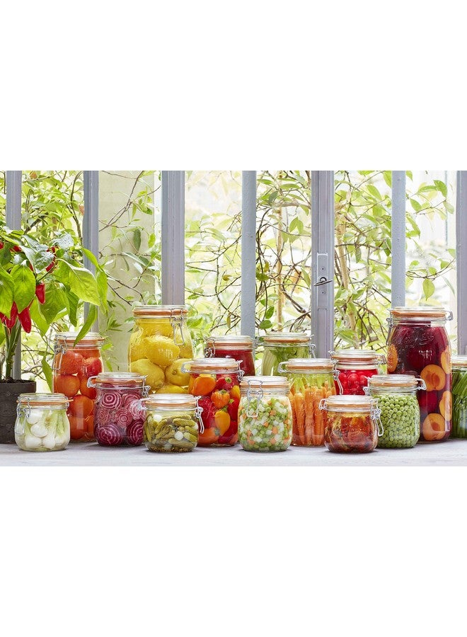 Le Parfait Super Jar, Canning Jars, 1L French Glass Canning Jar w/Round Body, Glass Jars With Airtight Lid, Canning Jars Wide Mouth, Glass Jar With Lid, Clear Jars, Clear Glass Jars (32oz/Quart, 4 pk) - Image 2