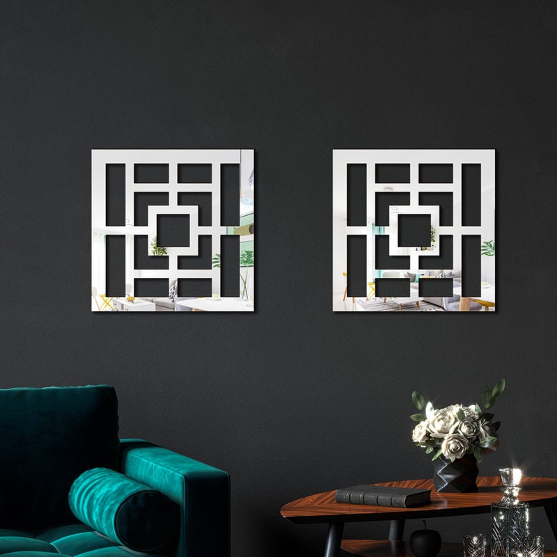 Jm1124-1131 Three-Dimensional Simple Hollow Wooden Acrylic Round Mirror Sticker Home Decorative Mirror Wall Sticker - Image 4