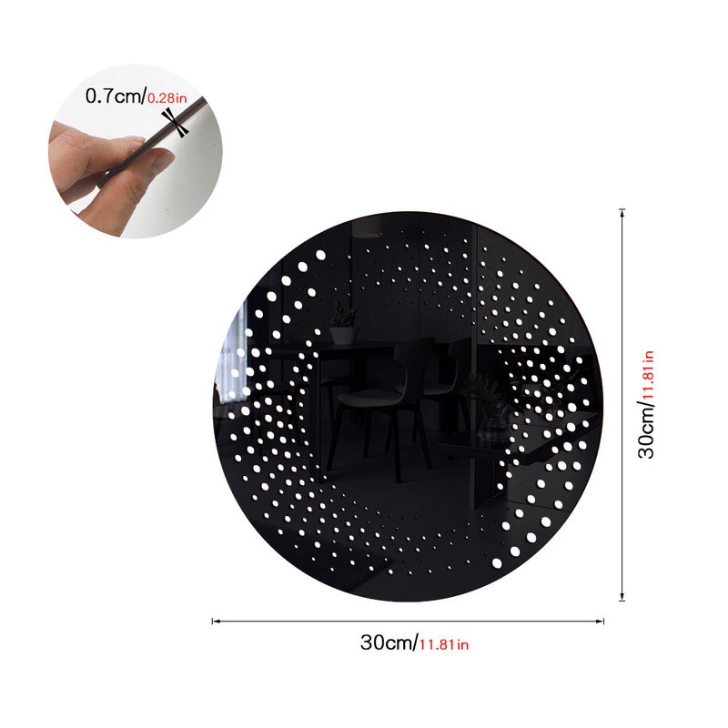 Jm1124-1131 Three-Dimensional Simple Hollow Wooden Acrylic Round Mirror Sticker Home Decorative Mirror Wall Sticker - Image 1