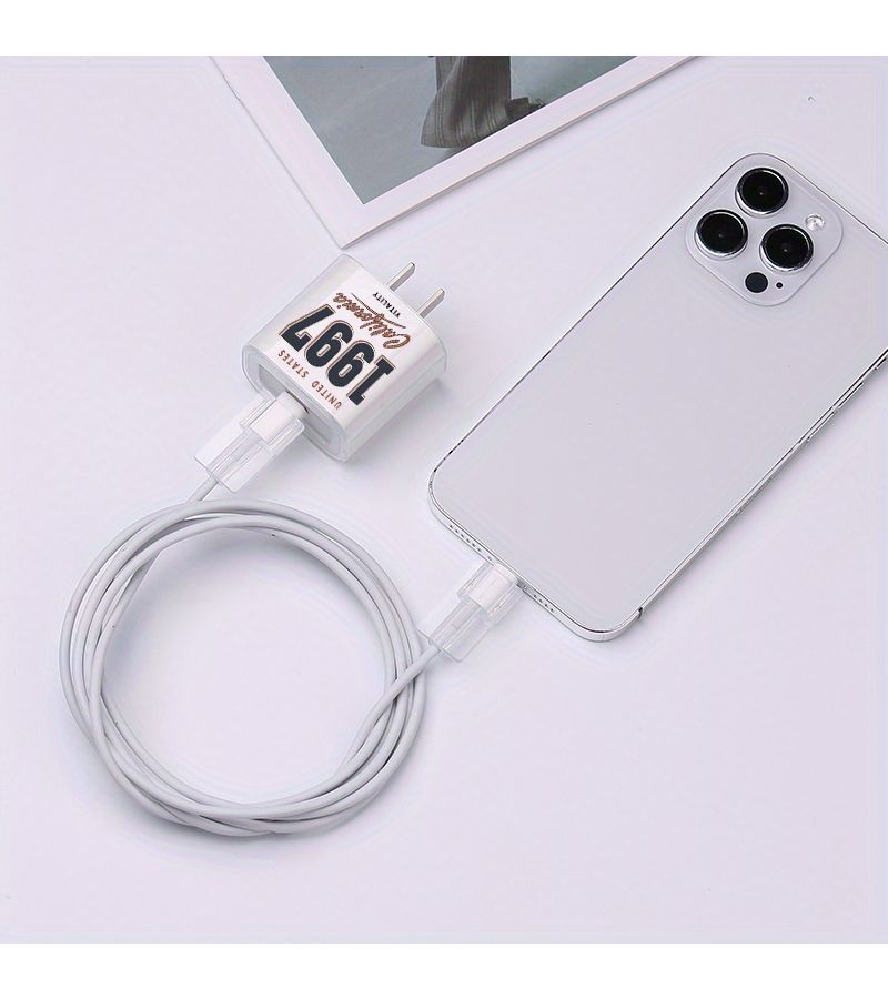 3pcs Set Transparent TPU Creative Pattern Protective Case For IPhone 16 15 14 13 12 11 Pro Max Phone Charger 18W 20W Fast Charging Adapter Shell - Image 4