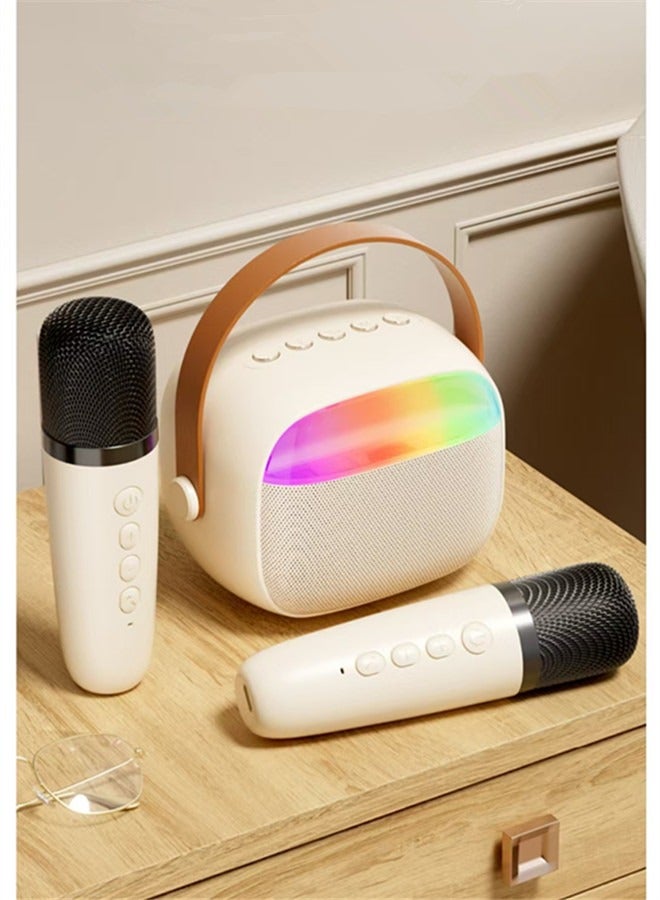 مصغرة آلة الكاريوكي ، لعبة مثيرة للاهتمام للأطفال 4-12 سنة من العمر هدية عيد ميلاد للفتيات والفتيان والبالغين ، مع 2 ميكروفون ومصابيح LED لعبة الكاريوكي الميكروفون ، تناسب 4 ، 5 ، 6 ، 7 ، 8 ، 9 ، 10 - Image 1