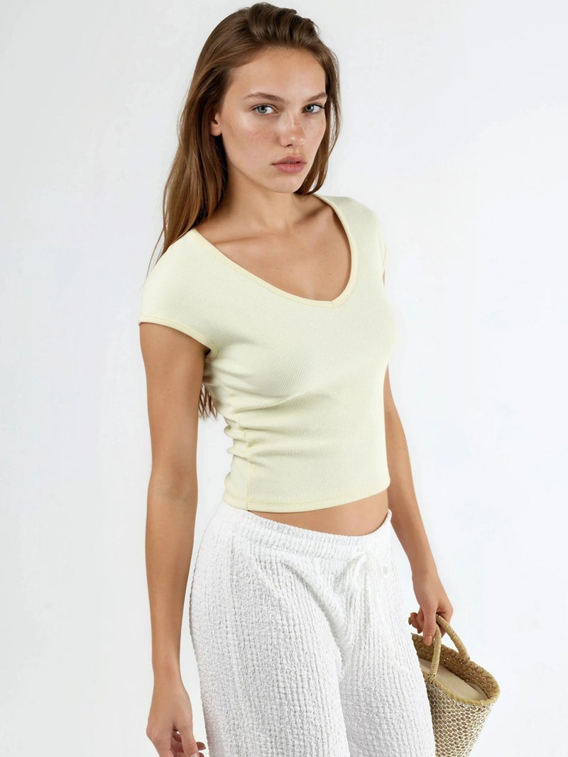 BUSEM V-Neck Ribbed Blouse - Image 2