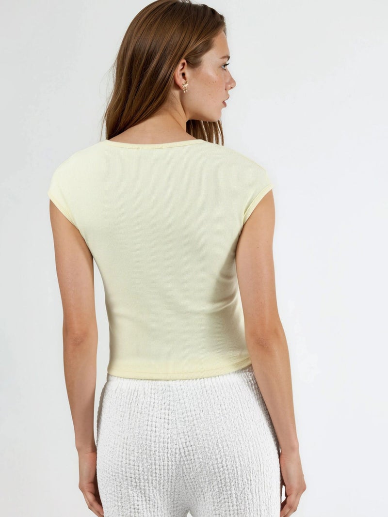 BUSEM V-Neck Ribbed Blouse - Image 3