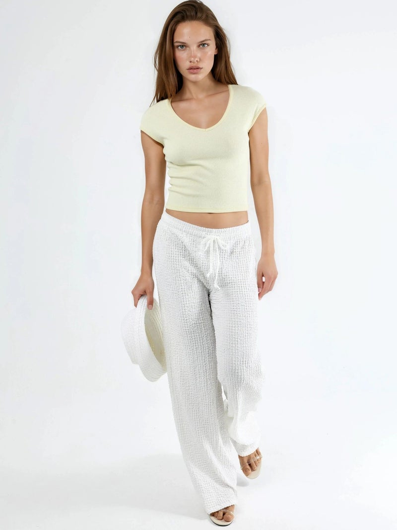 BUSEM V-Neck Ribbed Blouse - Image 5