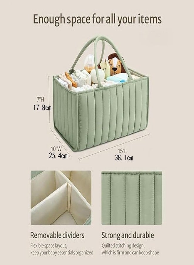 Handcuffs Cute Diaper Caddy Bag for Smart Mothers Baby Diaper Caddy Organizers Baby Wipes Felt Storage, Nursery, Foldable and Portable (Green) - Image 5