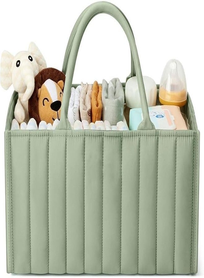 Handcuffs Cute Diaper Caddy Bag for Smart Mothers Baby Diaper Caddy Organizers Baby Wipes Felt Storage, Nursery, Foldable and Portable (Green) - Image 1