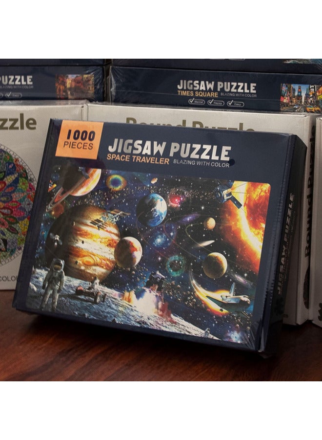 لغز من الورق المقوى الأبيض من Direct Supply Love Sea Earth 1000 للكبار لتخفيف الضغط في السوق الليلي - اللون: Space -005 - Image 1