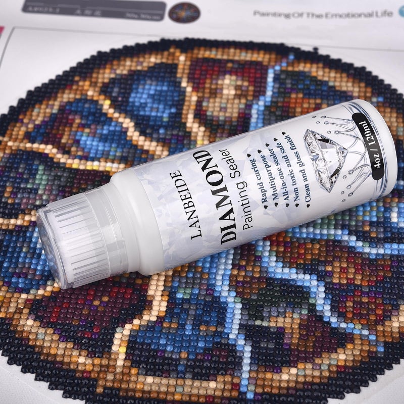 LANBEIDE Diamond Painting Sealer, 5D Diamond Painting Glue Permanent Hold & Shine Effect Sealer for Diamond Painting and Puzzle Glue 120ML (4 OZ) - Image 5