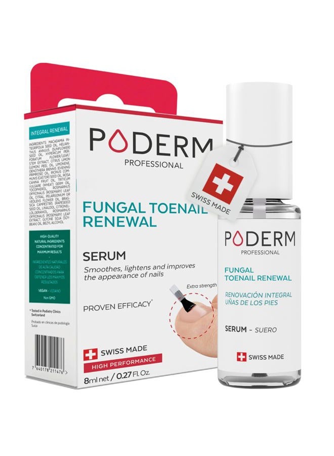 PODERM – 2 في 1 تجديد أظافر القدم – يستعيد مظهر الأظافر المتغيرة اللون/التالفة – إصلاح أظافر القدم والأصابع – مكونات طبيعية 100% ونباتية – سريع وسهل – صنع في سويسرا - Image 1