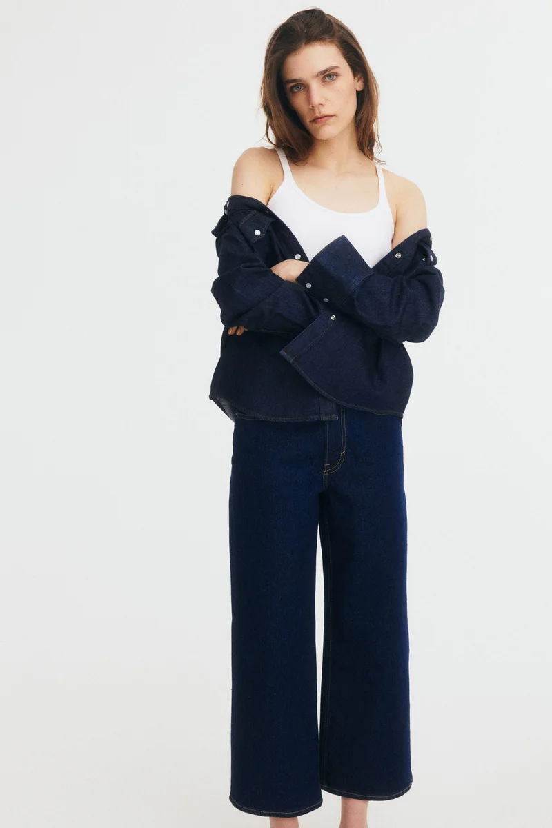 H&M Wide High Cropped Jeans