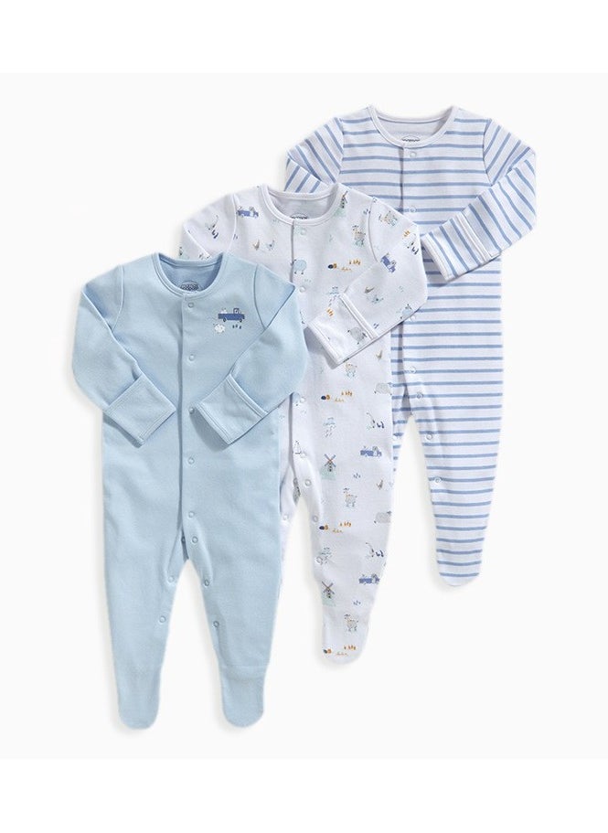 SKT Shiketro Cotton Newborn Onesie Baby Clothes Three-Piece Set 