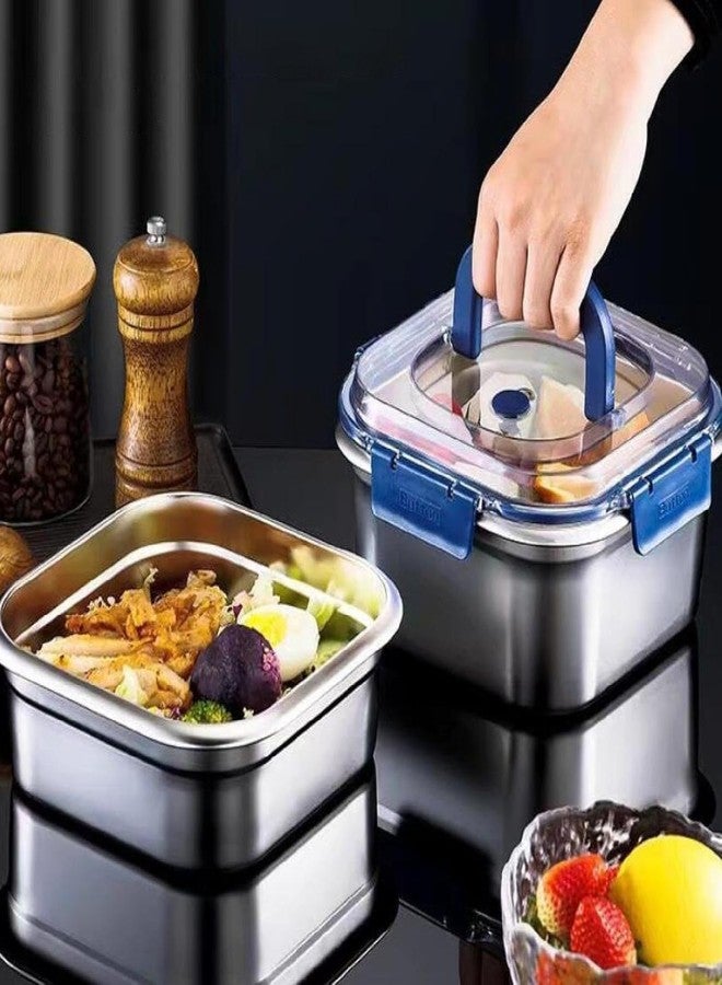 KRIVAL Stainless Steel Airtight Lunch Box Set with Locking Lid & Steam Valve | Leakproof Food Storage Containers for Meal Prep, Office, School, Kitchen (3, 1800 ml) - Image 3