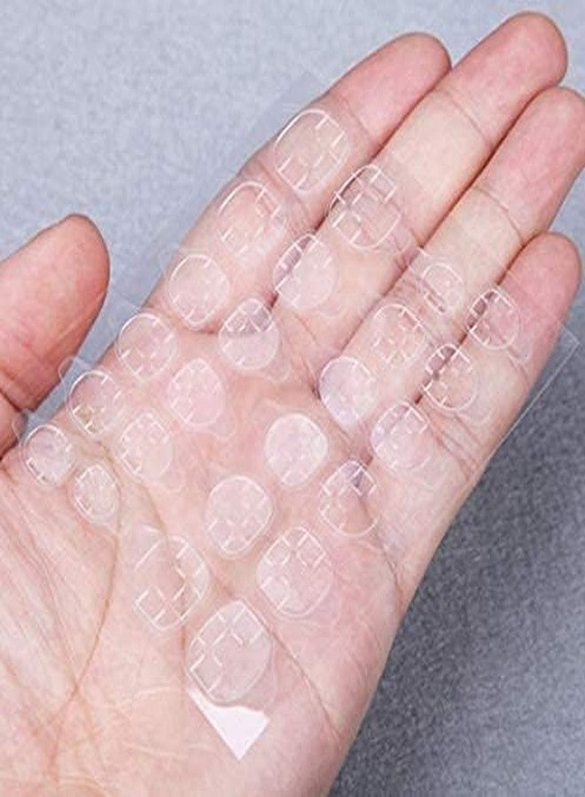 PM FABRICS (144 Tabs 6Sheets) Nail Stickers Double Sided Adhesive Tabs Nails Glue Sticker Transparent Waterproof Glue Sticky Tabs for Nails Strong Hold Nail Tabs Fake Nails Sticker (6 Sheets 144Tabs) - Image 3