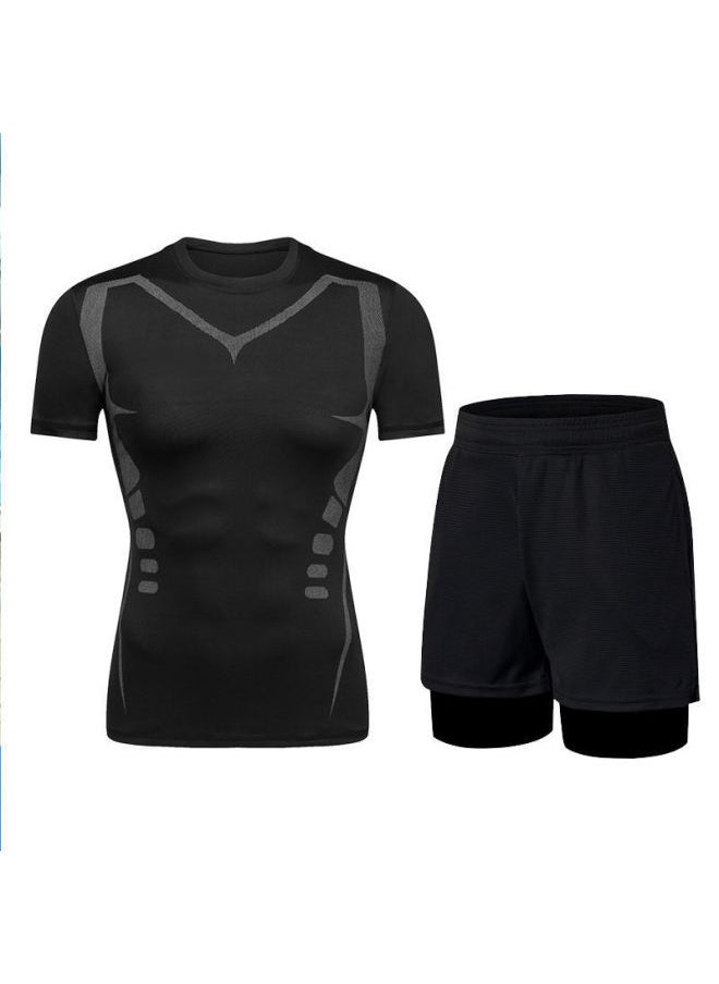Generic - Swimwear Men's Anti-embarrassment Shorts Swimming Trunks Equipment Sunscreen Full Body Hot Spring Swimwear Men's Suit Summer-Color:Elite Short Sleeves + Double-layer Swimming Trunks -Size:Xl - Image 1