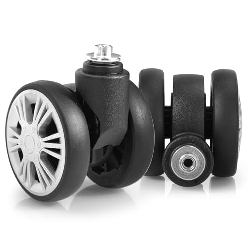 Zoofen Luggage Replacement Wheels 2 pcs Suitcase Replacement Wheels Wear-Resistant Luggage Wheels for Most Suitcase Repair(ZLN-5,Silver） - Image 1