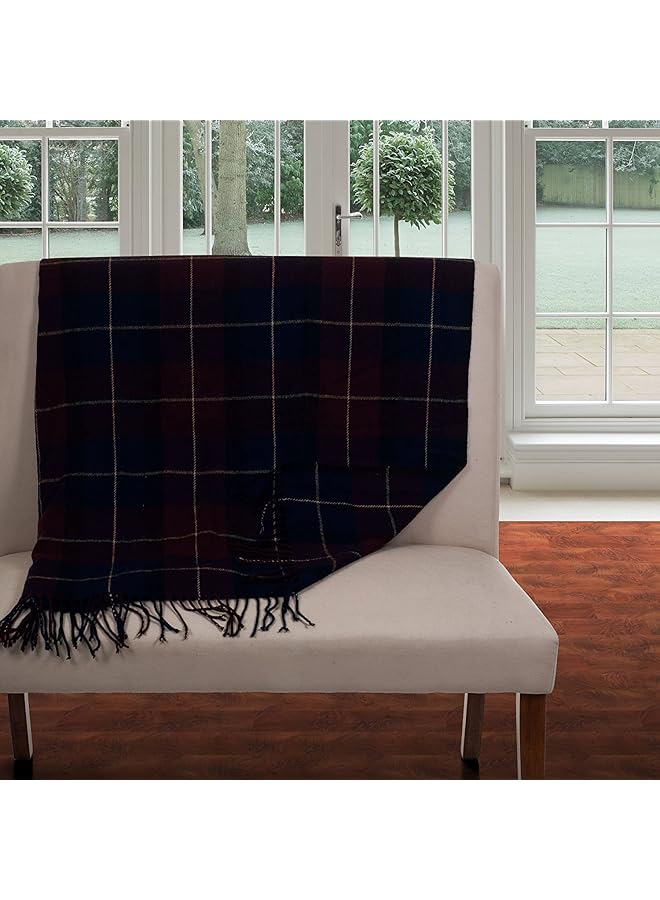 لافيش هوم بطانية تشبه الكشمير 50 بوصة × 60 بوصة باللون الأزرق والأحمر - Image 2