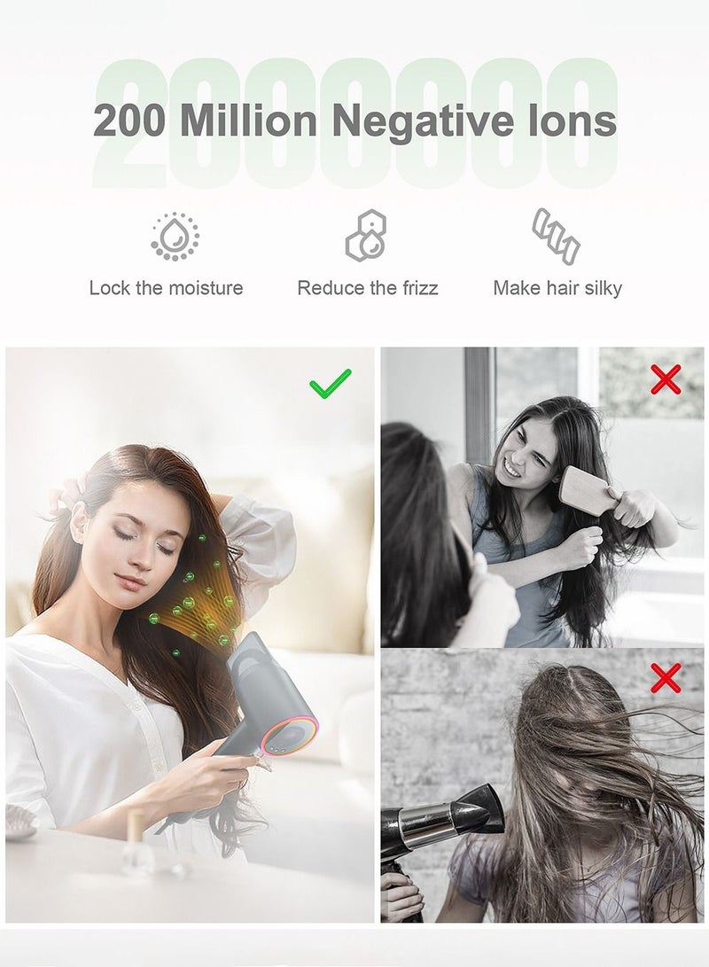 كينسي بيوتي مجفف شعر KinseiBeauty عالي السرعة ، مجفف شعر عالي السرعة 1600 واط ، مجفف شعر محمول ، تجفيف سريع ، 3 درجات حرارة / 2 سرعات ، ضوضاء منخفضة ، مع فوهة ، مناسب للمنزل والسفر.  - Image 4