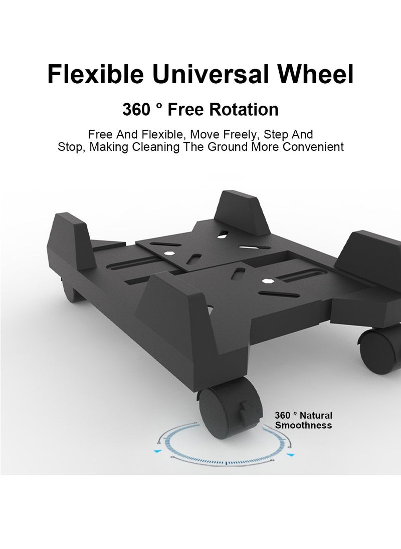 FlashHawk - Mobile Computer CPU Tower Stand, Adjustable PC Tower Stand, Holder Cart for Office Home, Computer Case Riser, for Gamers and Students, Black - Image 1