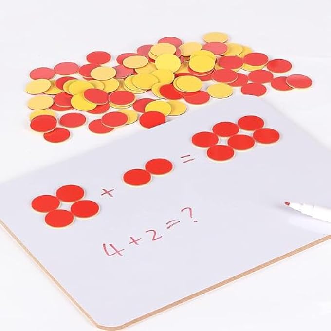 100 PCS TWO COLOR COUNTER, COUNTERS FOR KIDS MATHS, COUNTERS, MATH COUNTER, RED AND YELLOW COUNTERS, MATH COUNTERS FOR KIDS, COUNTING CHIPS - Image 4