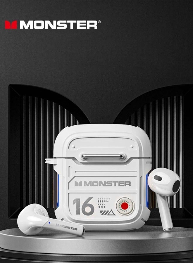 Monster Airmars XKT16 Wireless Headphones Bluetooth Earphones Low Latency Noise Reduction Headphones Large Battery Capacity for Sports Games Headset Lvory - Image 1