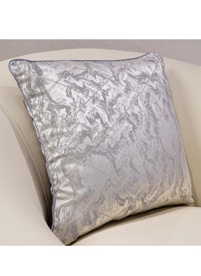 MAAC HOME - MAAC Home Set of 2 Cushion Cover  Comfortable Smooth Accent Square Shape Cushion Case- Silver-Blue Premium Modern Minimalist Elegant design for Sofa Couch Bed Chair (Cushion Cover With Filler) - Image 1