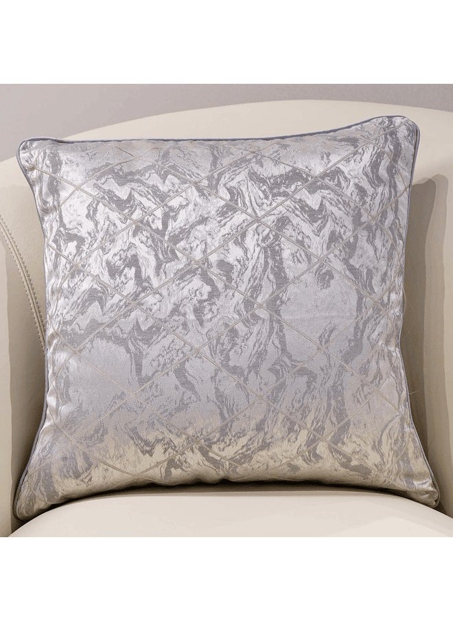 MAAC HOME - MAAC Home Set of 2 Cushion Cover  Comfortable Smooth Accent Square Shape Cushion Case- Silver-Blue Premium Modern Minimalist Elegant design for Sofa Couch Bed Chair (Cushion Cover With Filler) - Image 1