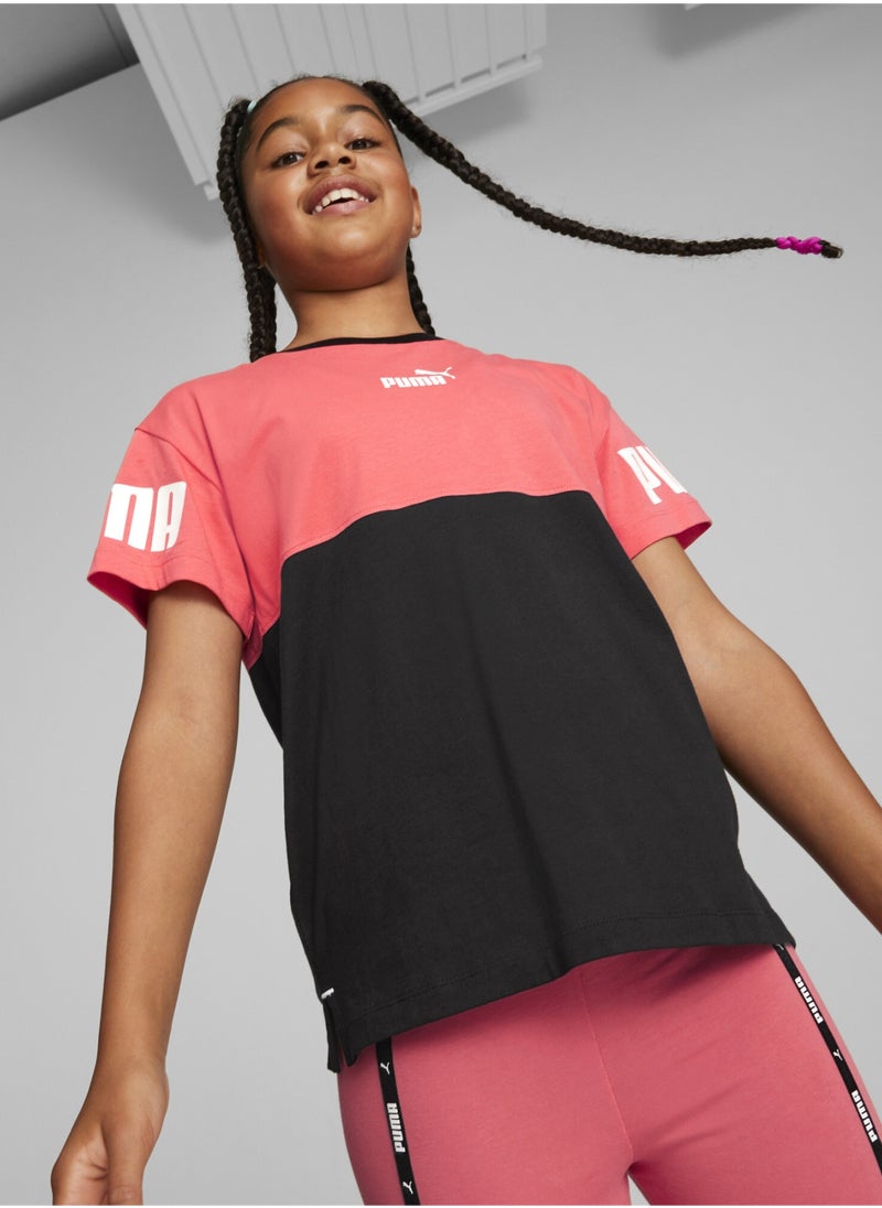 PUMA - Power Kids Girls Colour Block Shortsleeve T-Shirt - Image 1