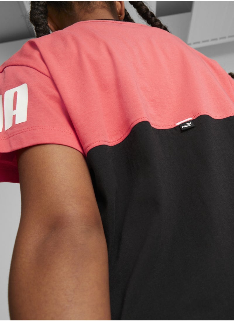 PUMA - Power Kids Girls Colour Block Shortsleeve T-Shirt - Image 1