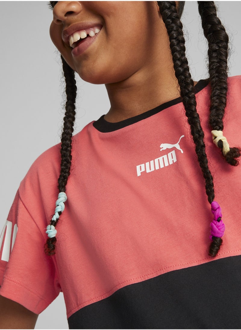 PUMA - Power Kids Girls Colour Block Shortsleeve T-Shirt - Image 1